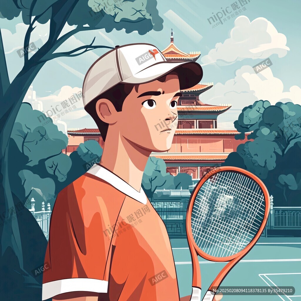网球运动插画