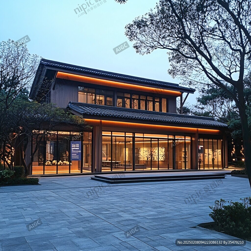 现代中式营销中心建筑