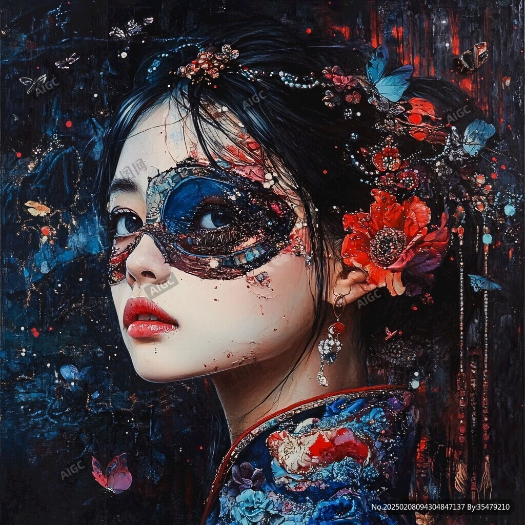 半面妆人物