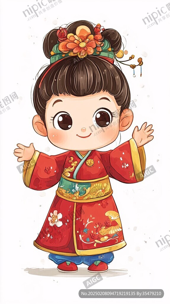 q版满族插画
