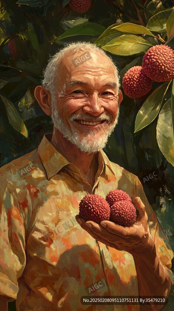 包装插画荔枝