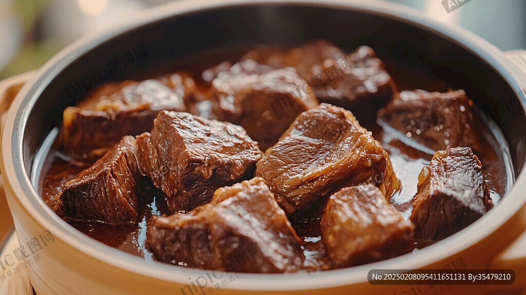 黄焖牛肉特写