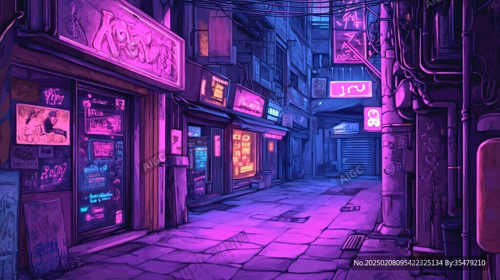 场景赛博插画