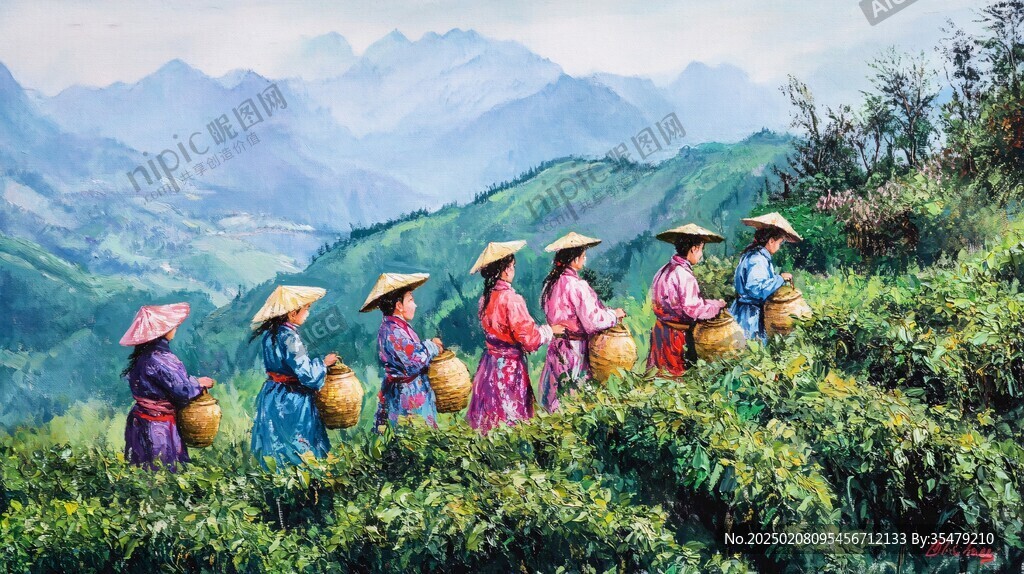 采茶装饰画