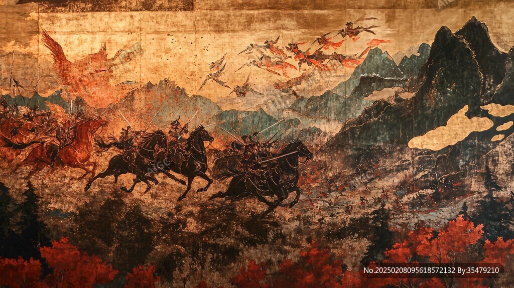 北魏狩猎图壁画