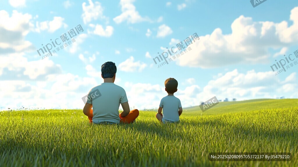 背影并肩而坐