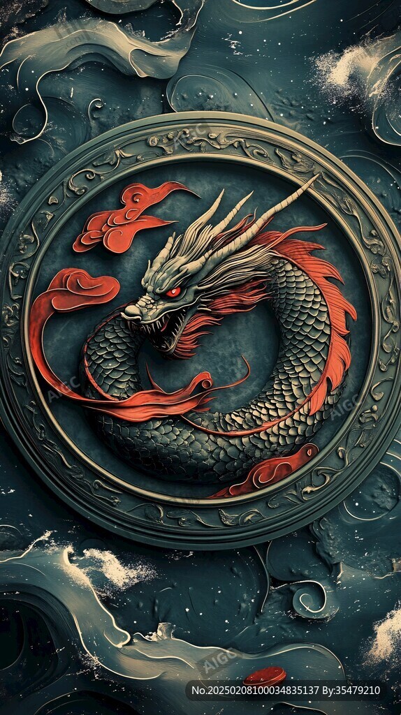 高清龙壁画