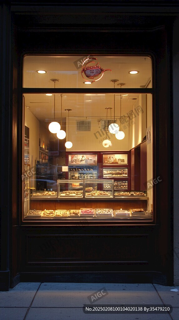 西饼屋面包店橱窗