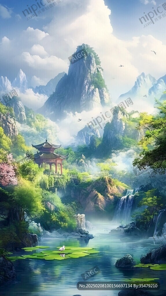 古风山水场景