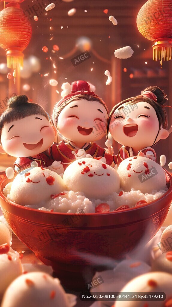 吃汤圆的娃娃