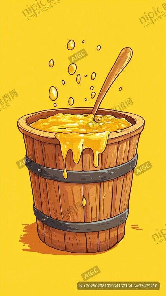 木榨油插画
