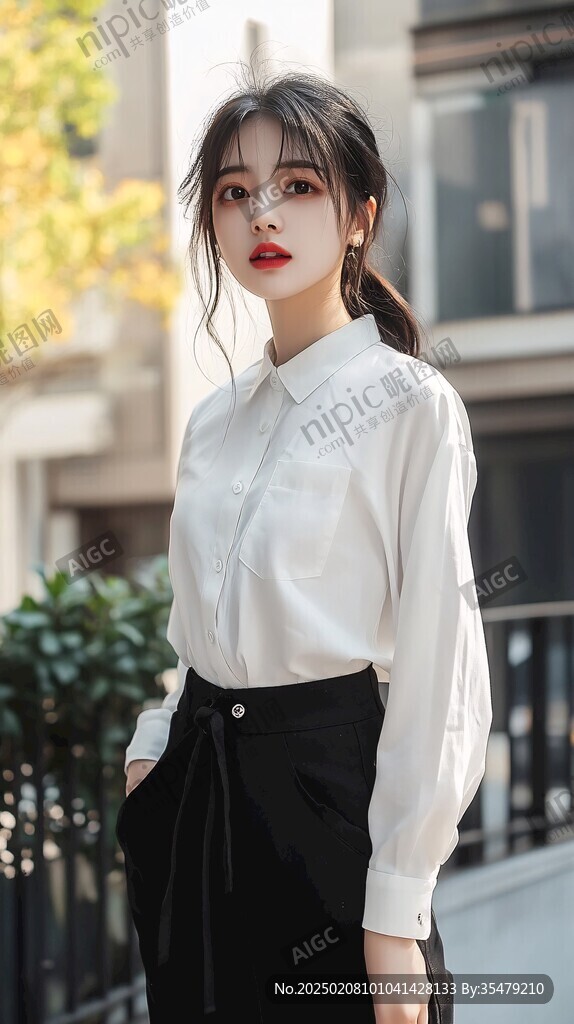 衬衫知性美女
