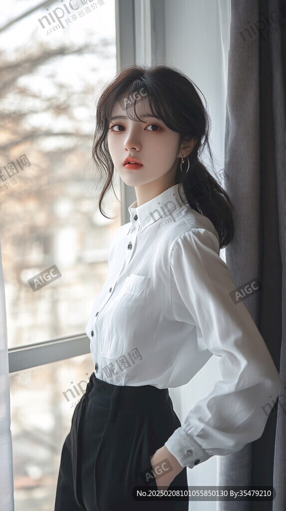 衬衫知性美女