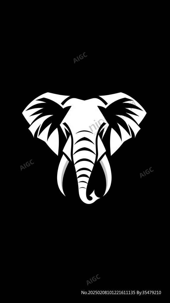 手绘大象logo