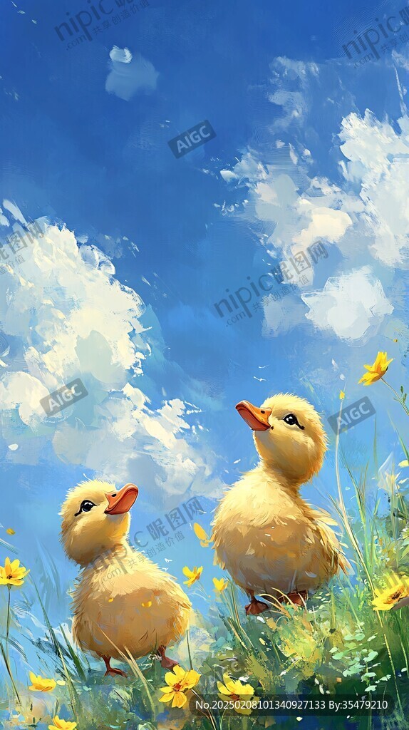 插画小鸭