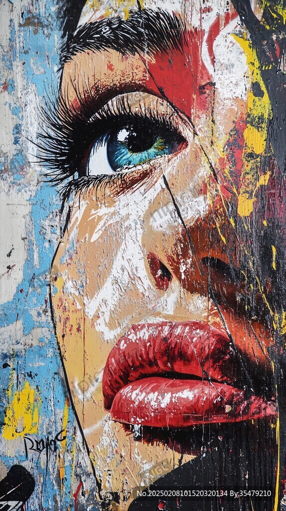 人脸色块拼接装饰画