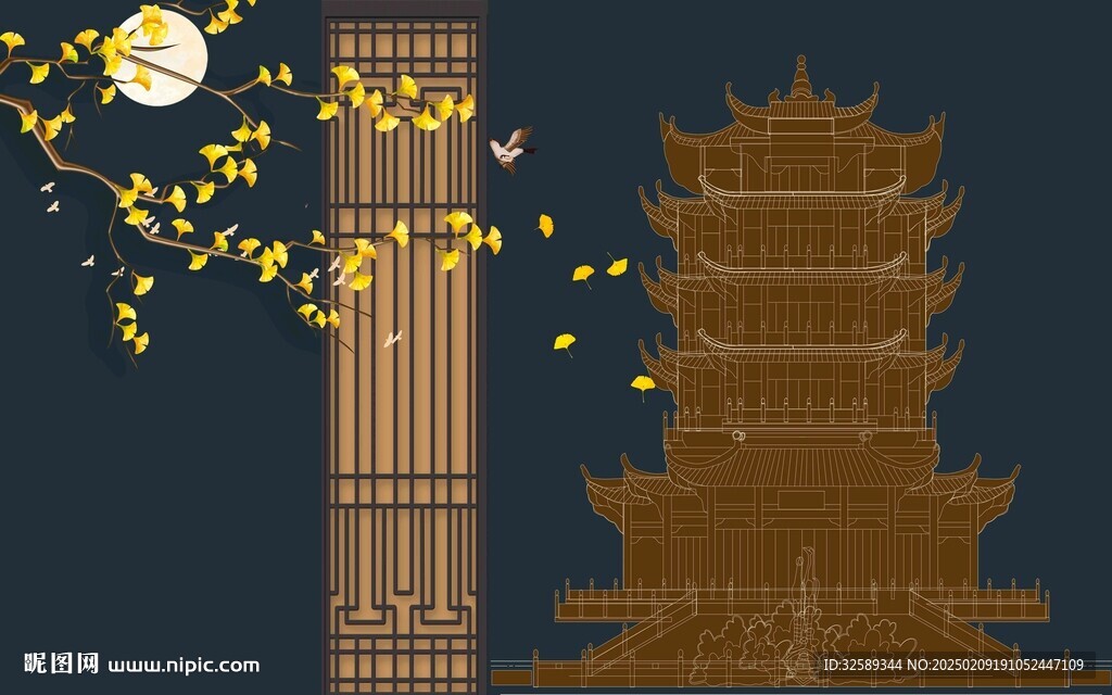新中式背景墙 