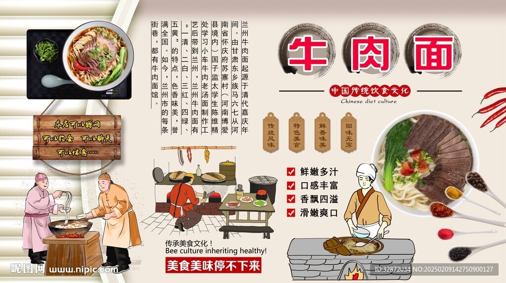 牛肉面背景墙