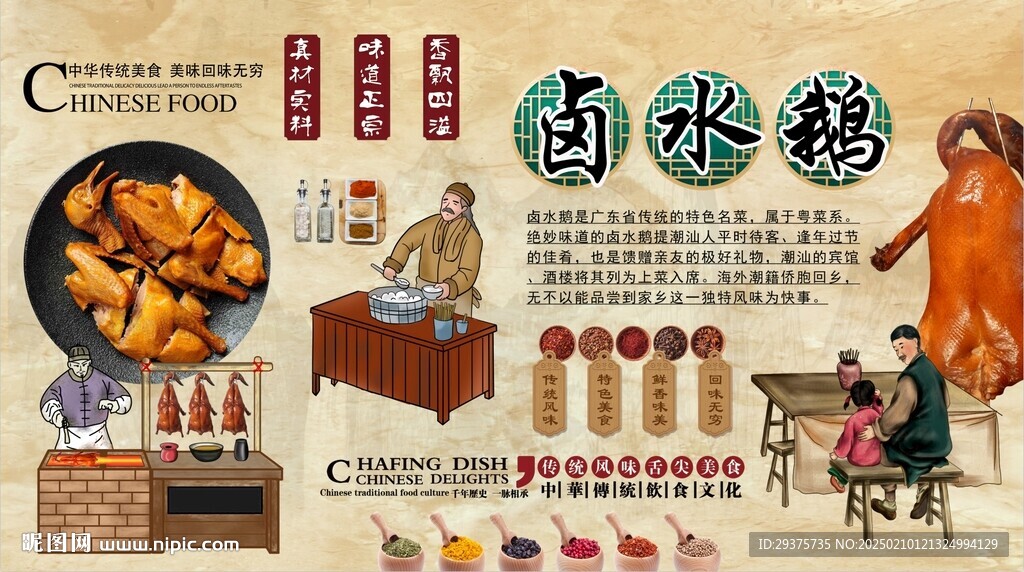 卤水鹅背景墙