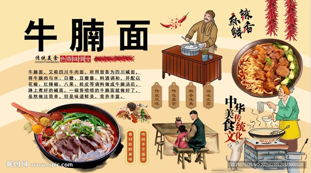 牛腩面背景墙