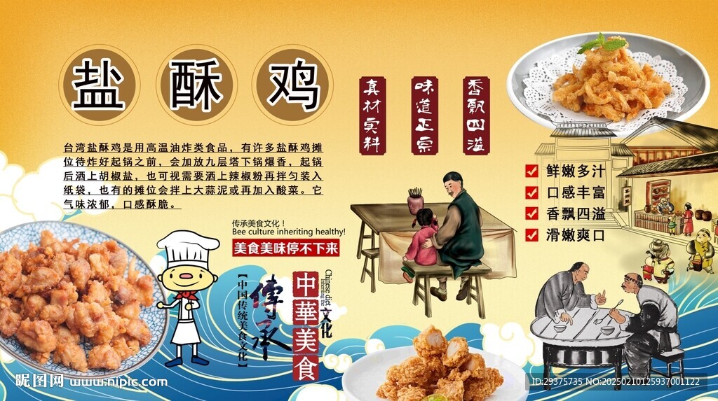 盐酥鸡背景墙