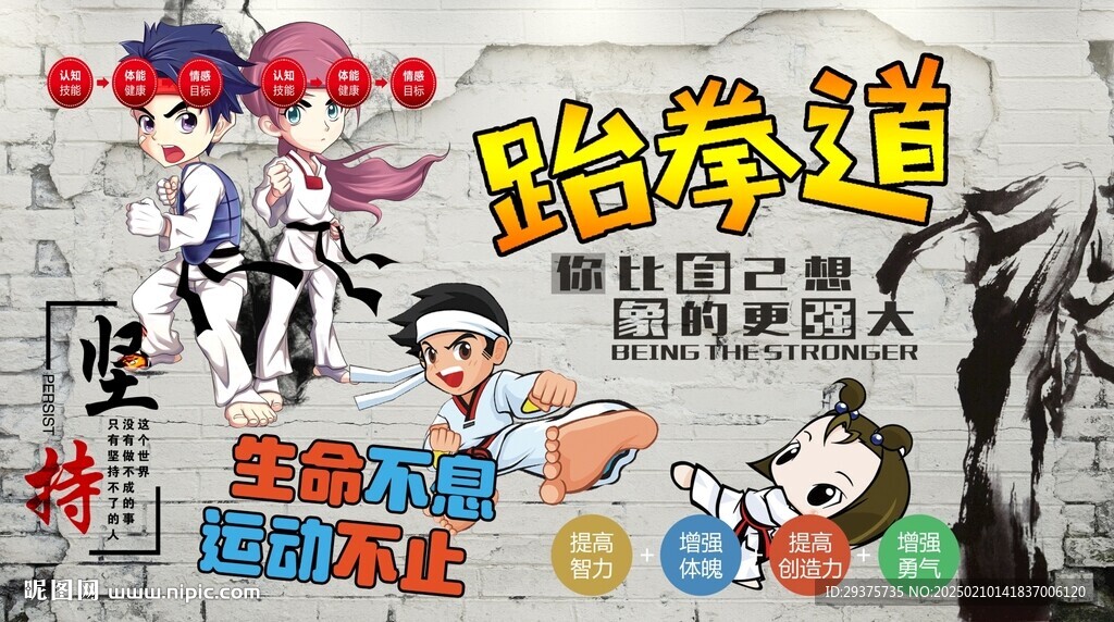 跆拳道背景墙