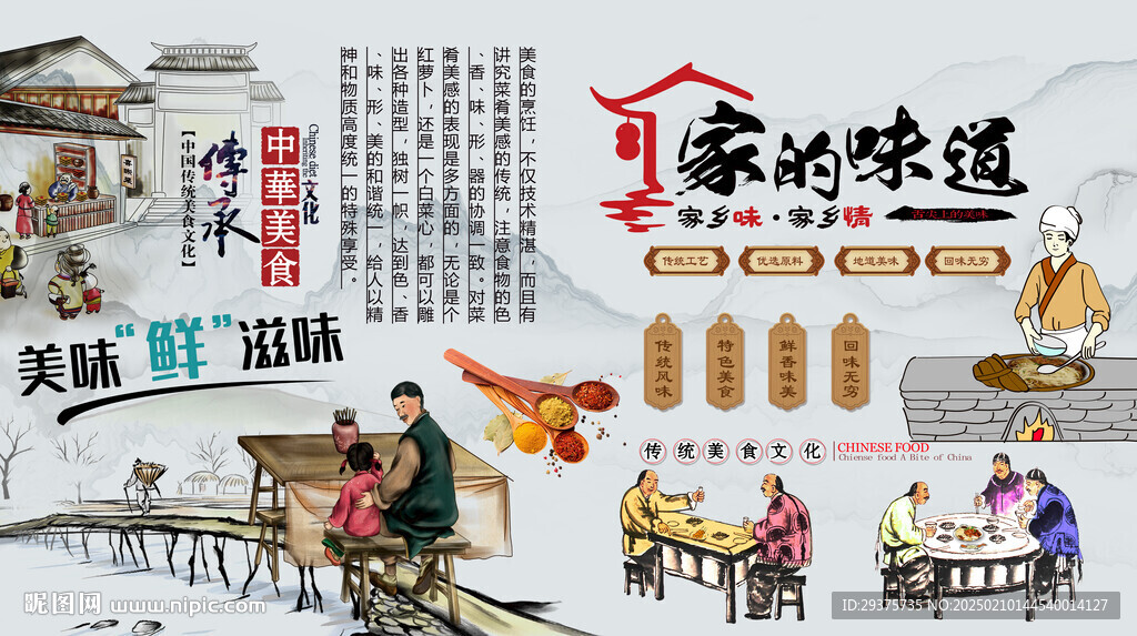 家的味道背景墙
