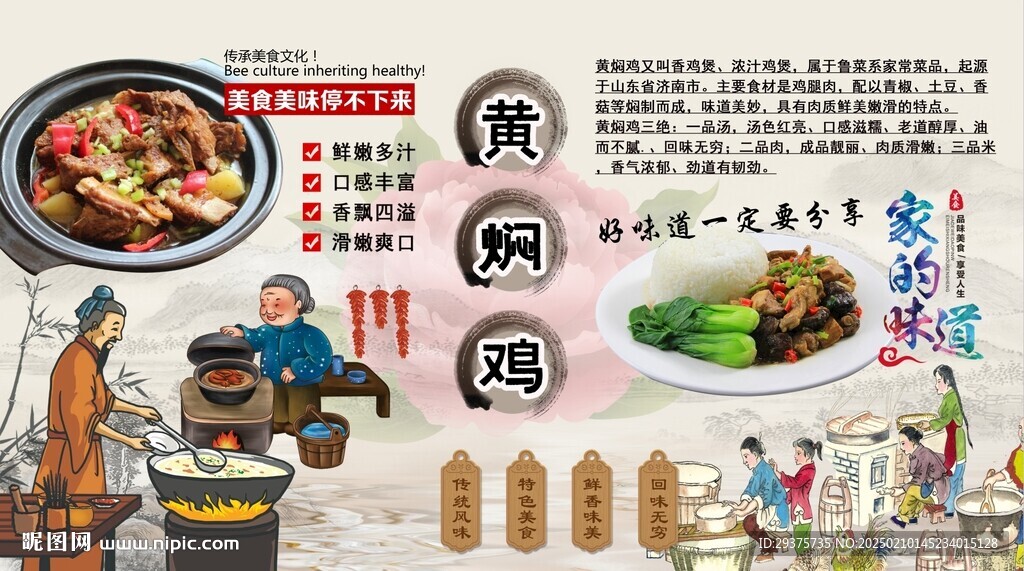 黄焖鸡背景墙