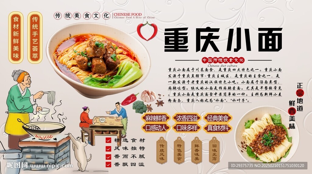 重庆小面背景墙