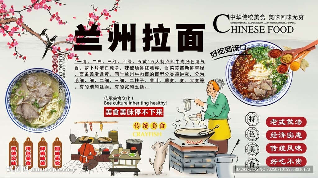 兰州拉面背景墙