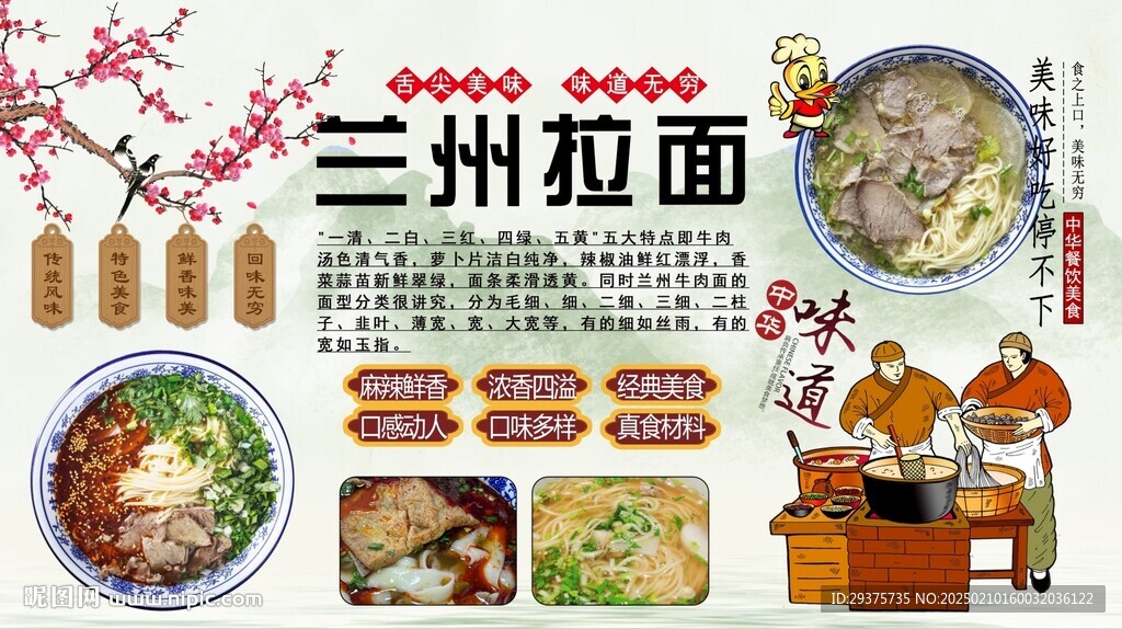 兰州拉面背景墙