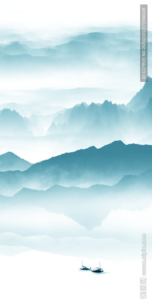 蓝色 现代高雅玄关 tif分层