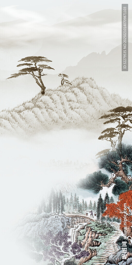 国风 现代高雅玄关 tif分层