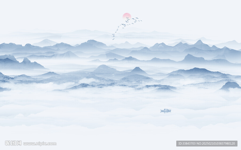 水墨画山水