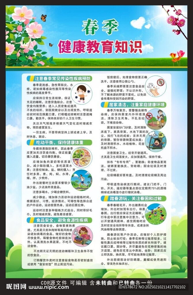 春季健康教育知识海报