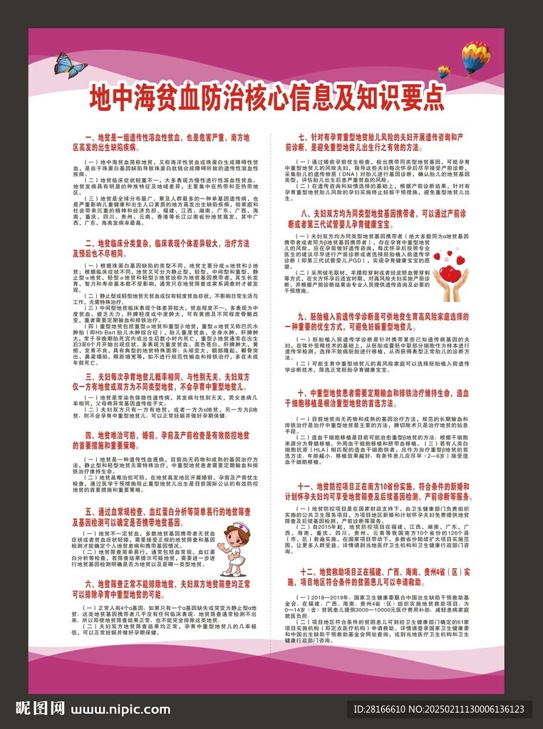 地中海贫血防治核心信息海报