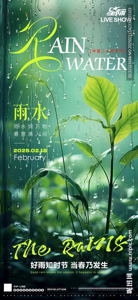 雨水节气海报