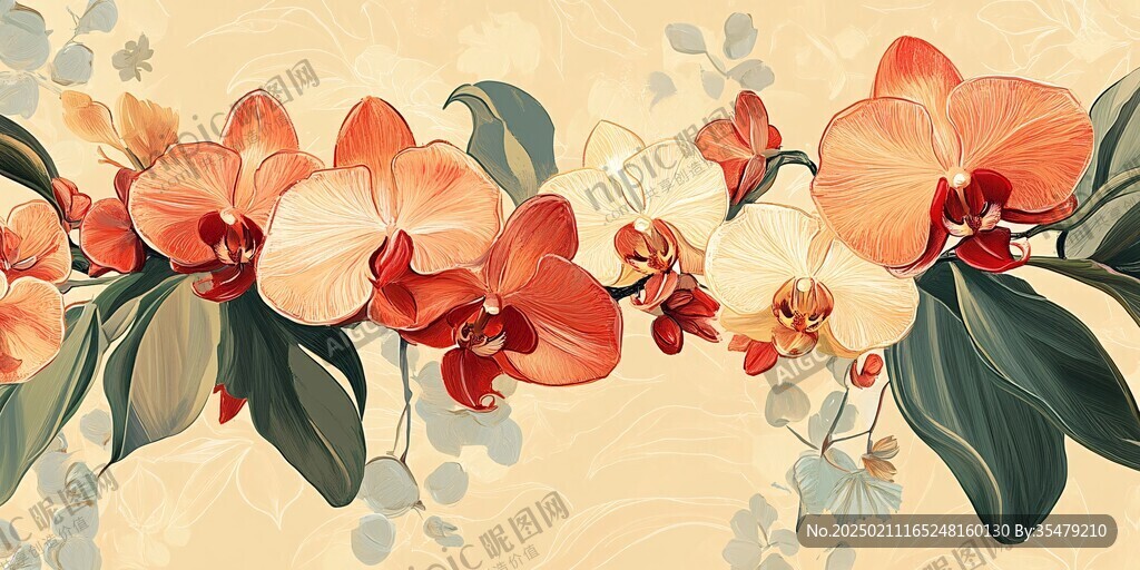 艺术兰花墙纸