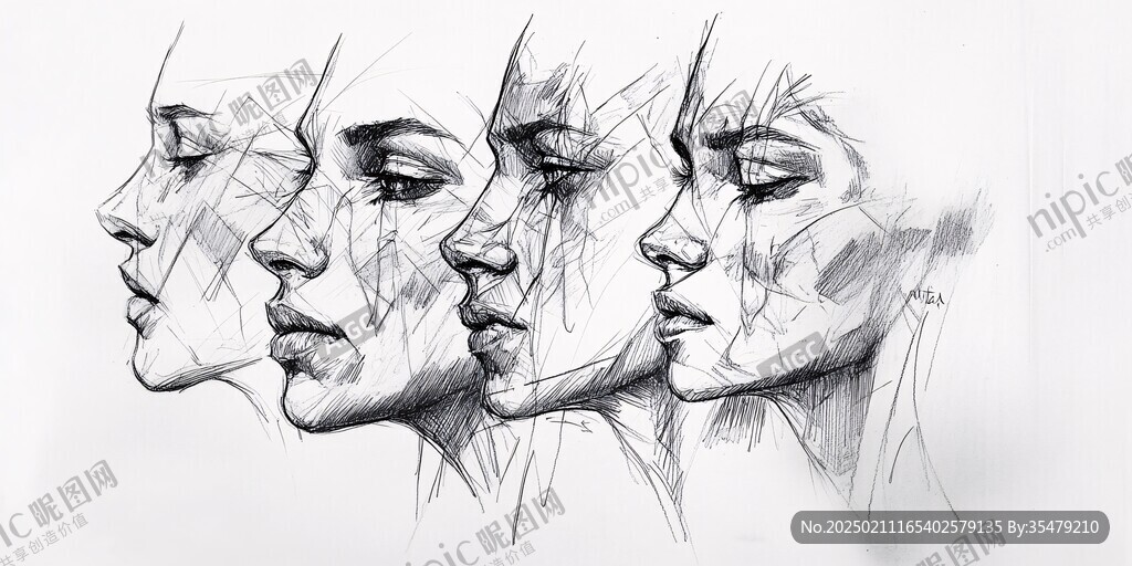 创意人像设计初稿草稿