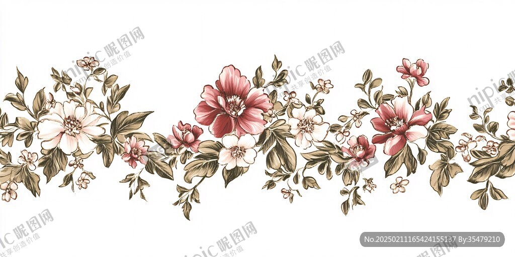 欧式手绘花卉