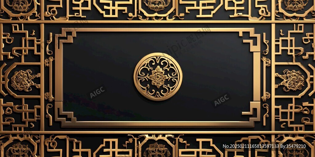 浮雕贴金工艺墙设计