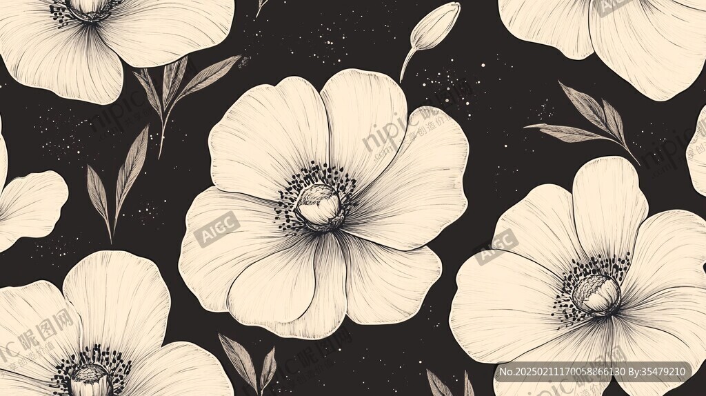 银莲花插画