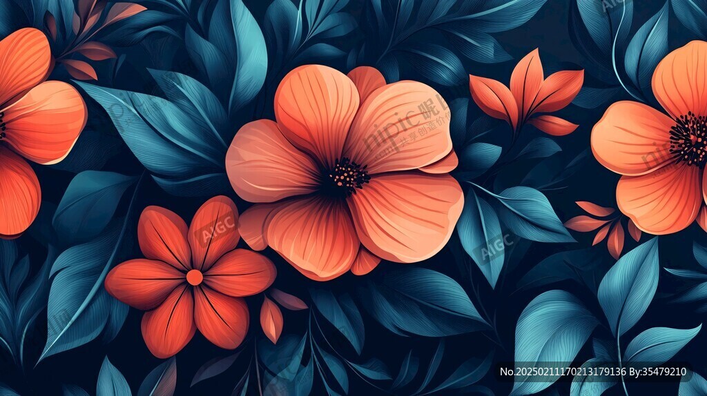 3d浮雕缤纷花卉