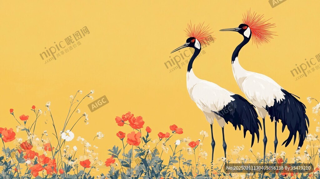 丹顶鹤插画