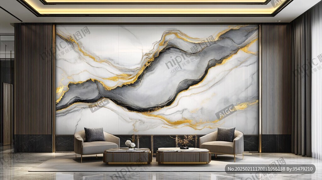 轻奢大理石背景墙