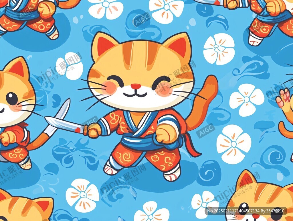 招财猫底纹