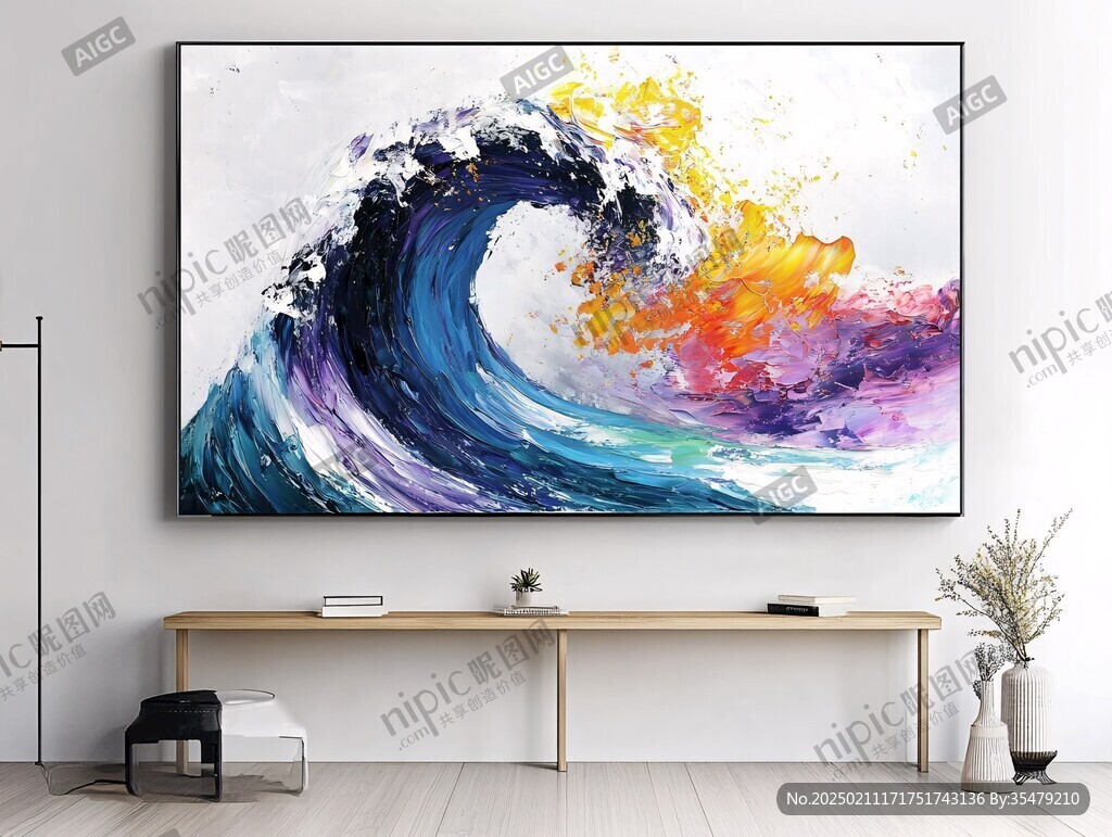 彩色创意海洋流体画