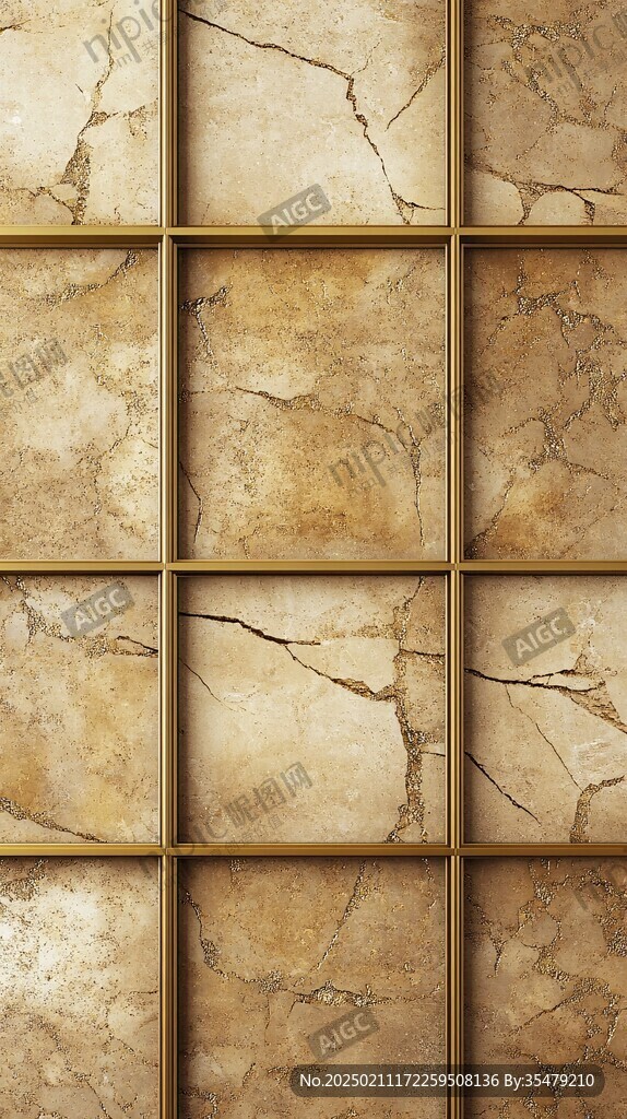 金色网格线条大理石纹