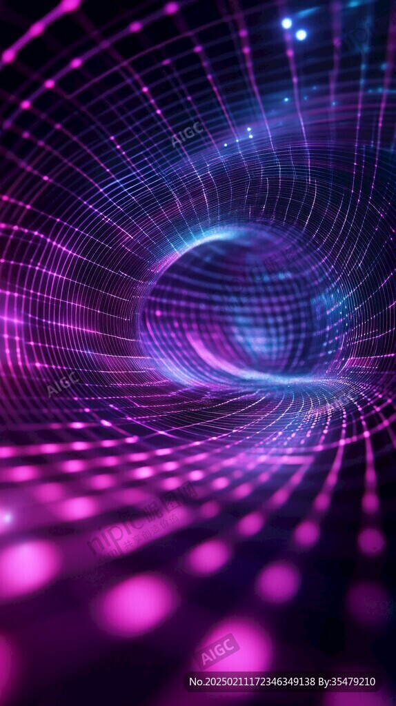 荧光色梦幻科技感