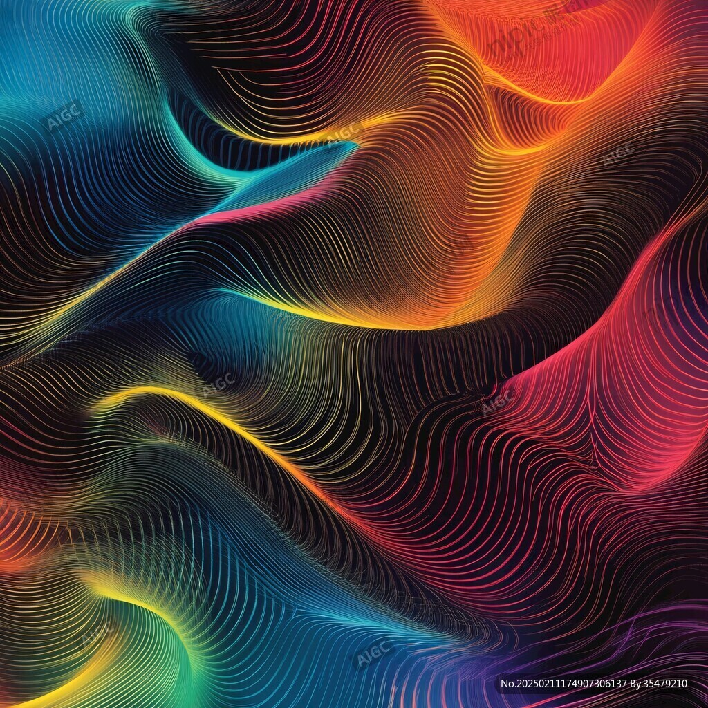 幻彩流体抽象线条背景